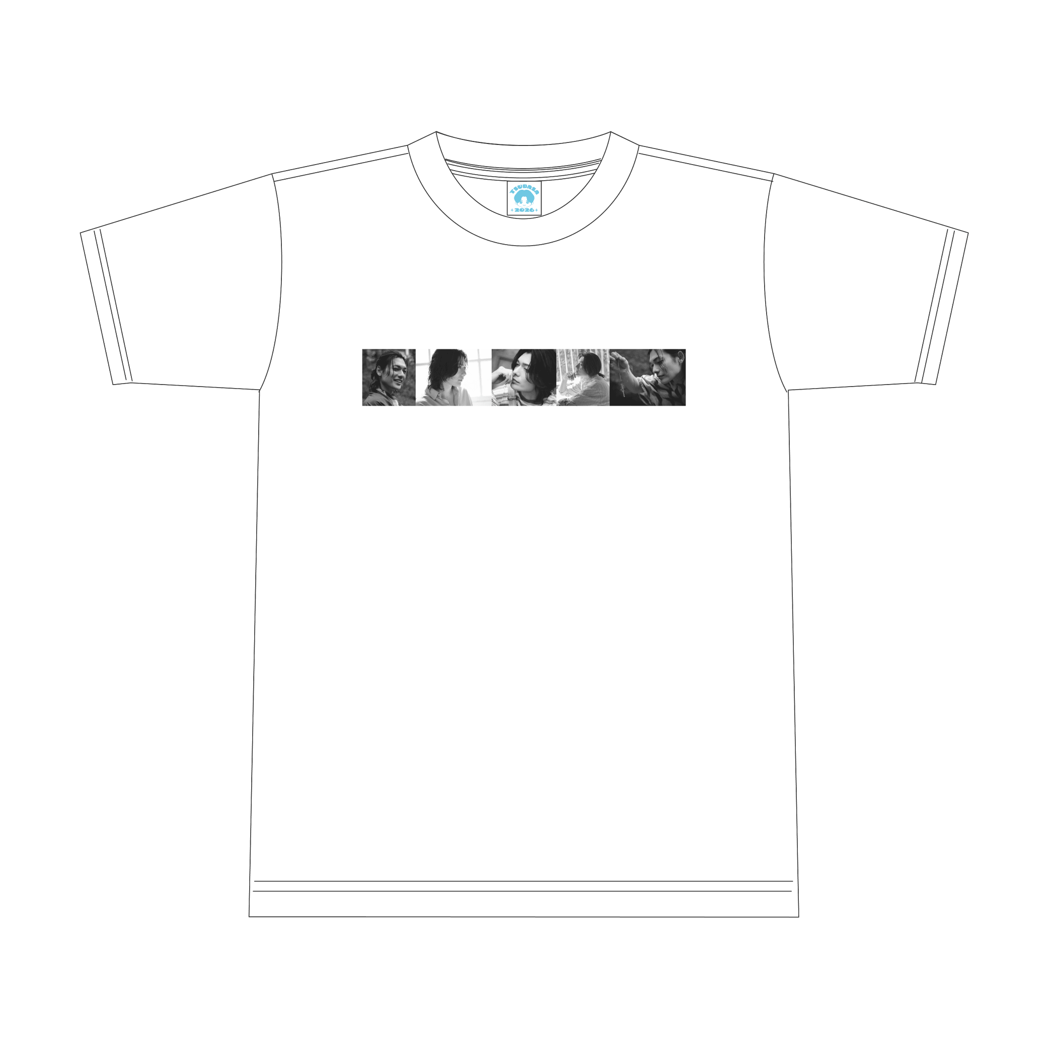 【特典チェキ付き】Tシャツ　3種セット（ブラック・ライトブルー・ホワイト）